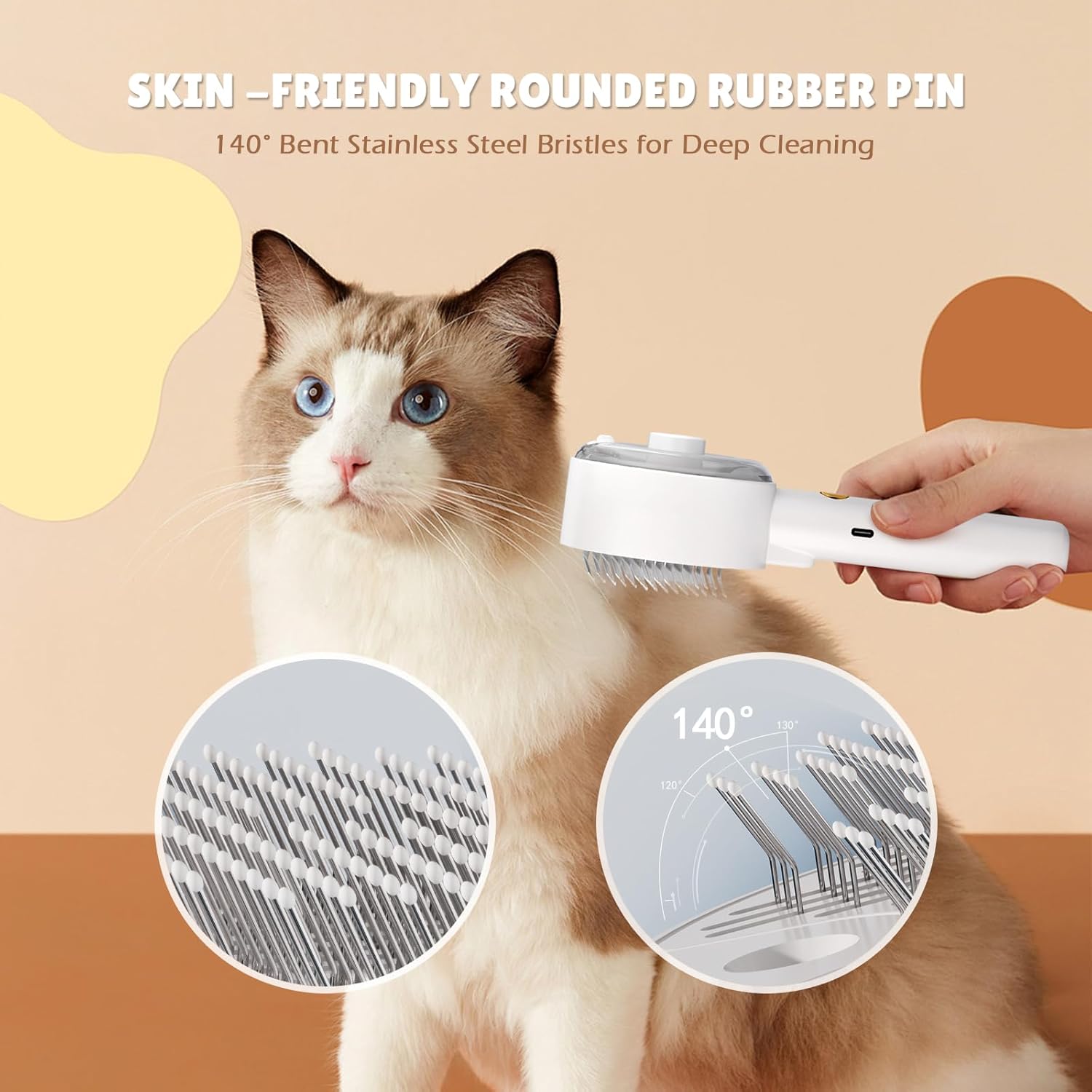 Cat Steam Grooming Brush – Defur & Massage Spray Comb