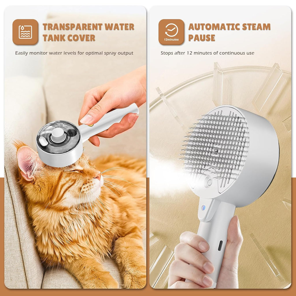 Cat Steam Grooming Brush – Defur & Massage Spray Comb