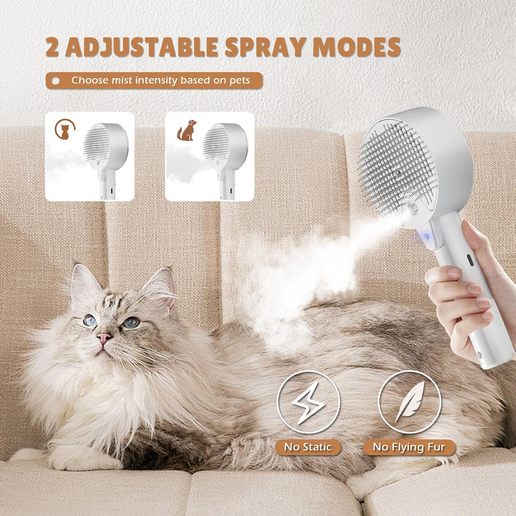 Cat Steam Grooming Brush – Defur & Massage Spray Comb