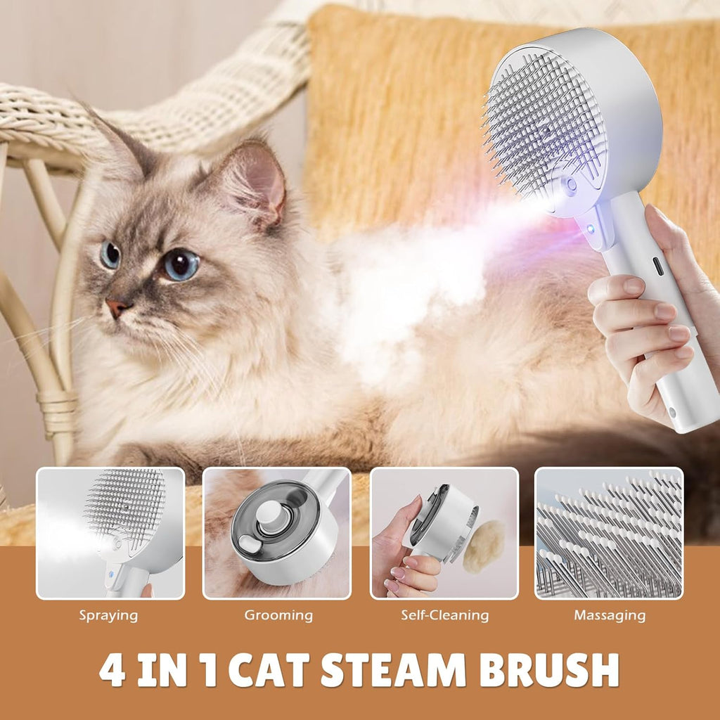 Cat Steam Grooming Brush – Defur & Massage Spray Comb